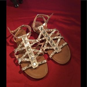 Gold Bling Summer Sandals Size 11 M